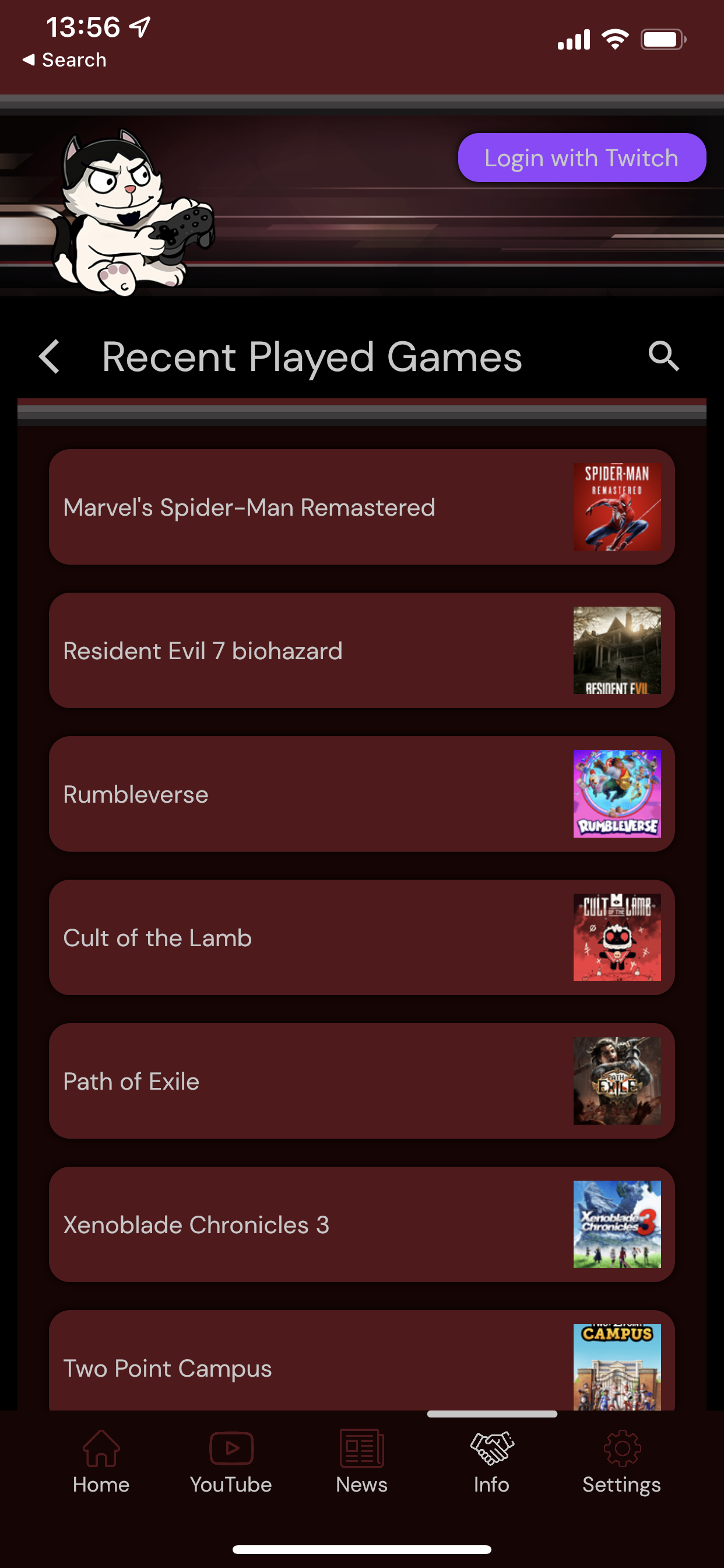 Recently Played Games Recently Played Games