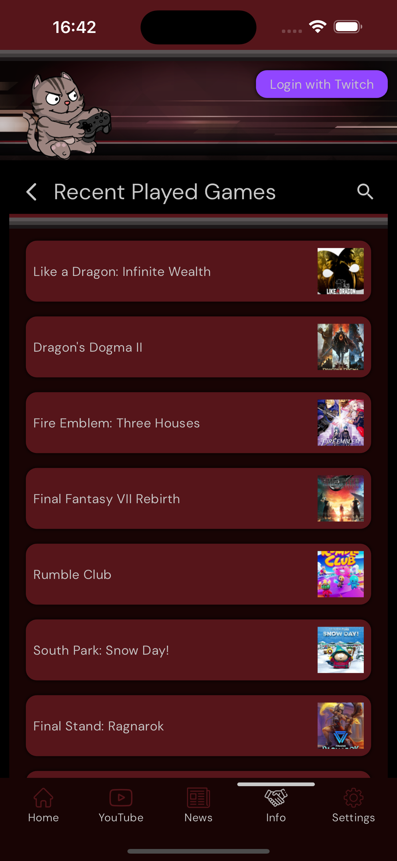 Recently Played Games Recently Played Games